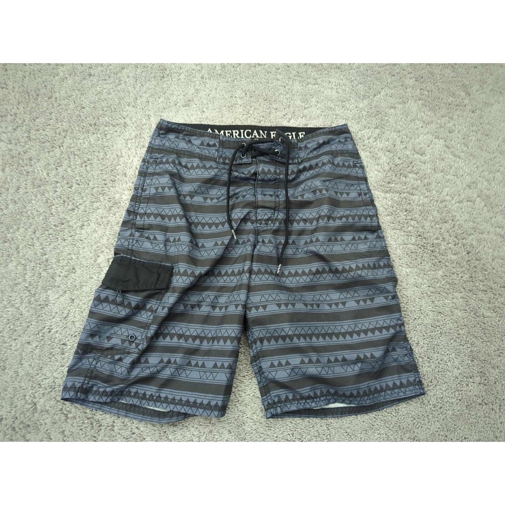 American Eagle Board Shorts Mens S Geometric Inseam: 10" Swim‎ Shorts Trunks